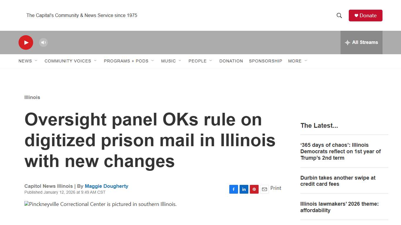 Oversight panel OKs rule on digitized prison mail in Illinois with new changes | NPR Illinois