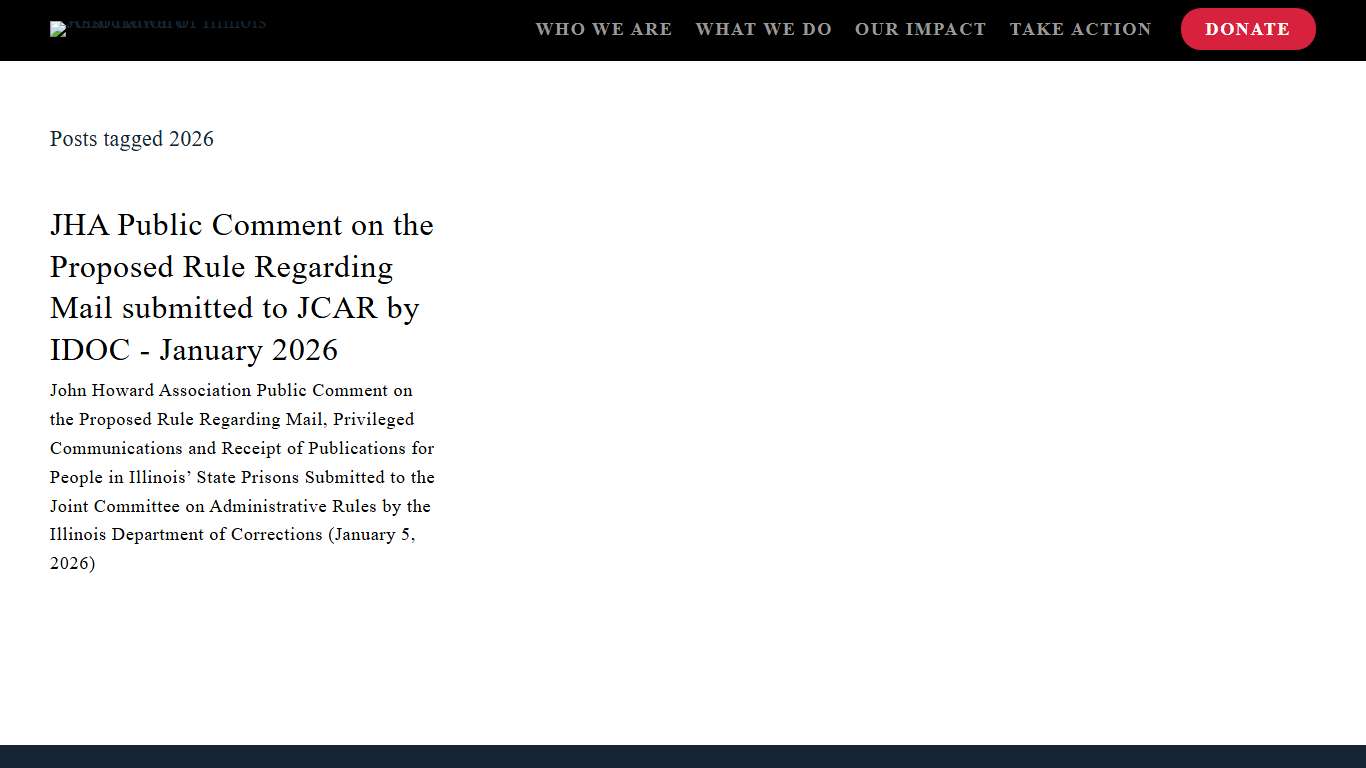 2026 — Policy Statements — John Howard Association of Illinois